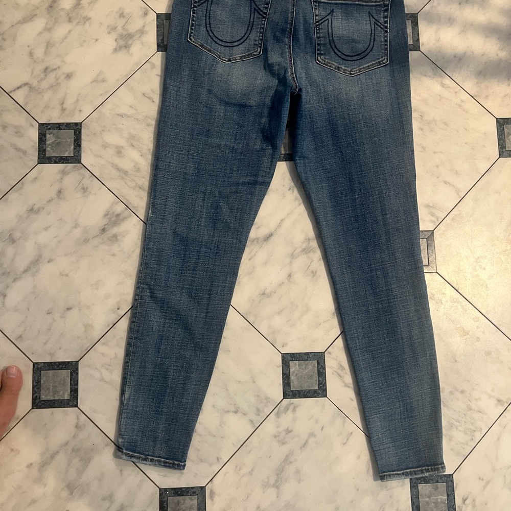 True Religion Jeans Women 32 Halle High Rise Super Skinny Blue Denim